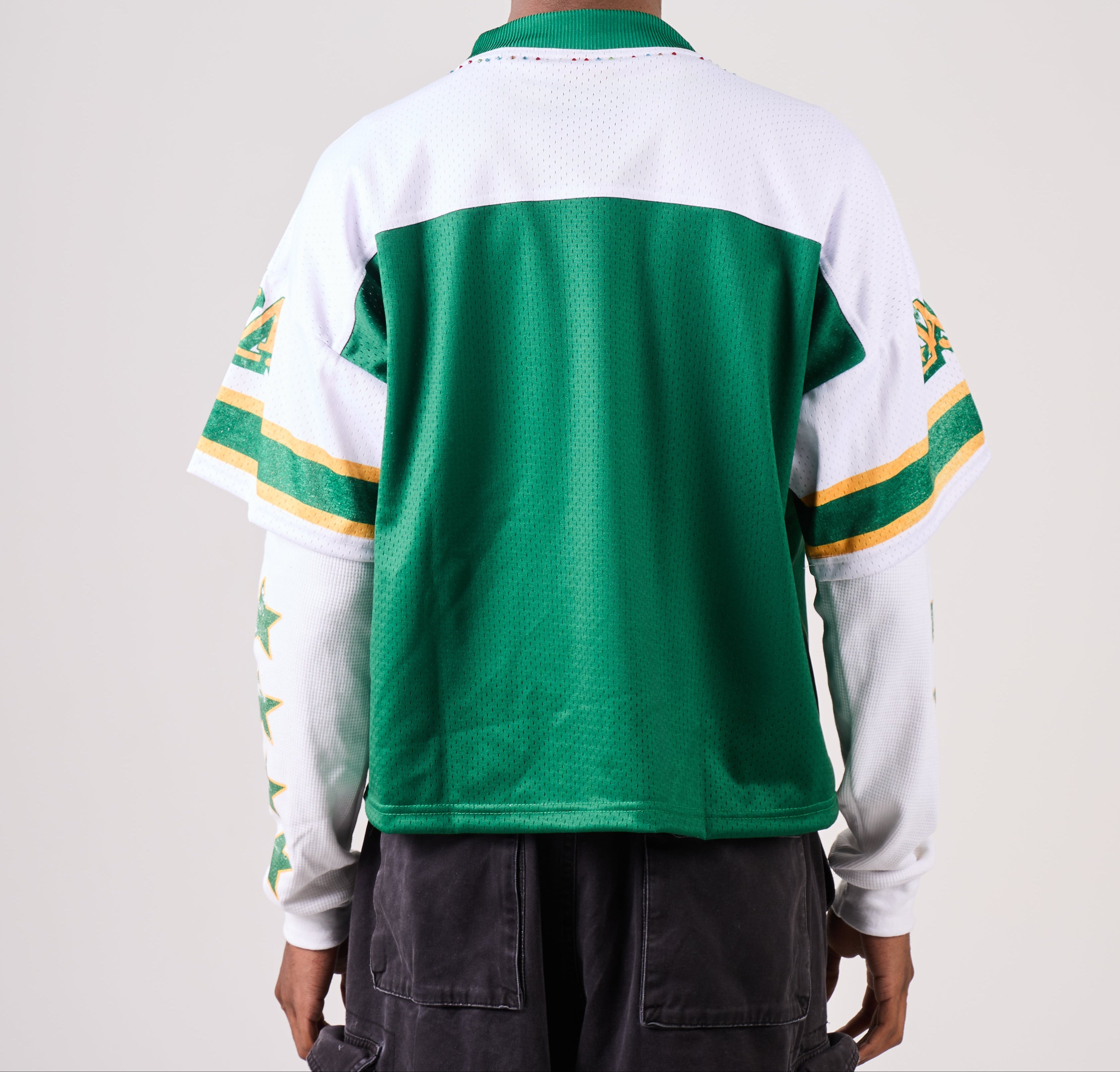 Beverly Hillbilly black yellow heavyweight mesh jersey back view